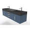 Castello Usa Amazon 72" Wall Mounted Blue Vanity With Black Top And Brushed Nickel Handles CB-MC-72BLU-BN-2056-BL - alternate 6